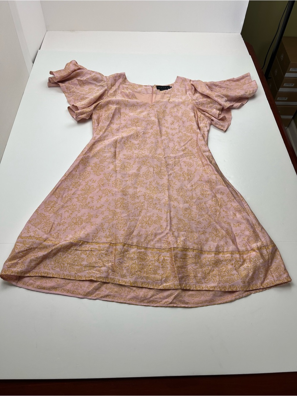 Hatch Maternity Mini Dress The Grace Pink‎ Floral Flutter Sleeve Flowy Size 0
